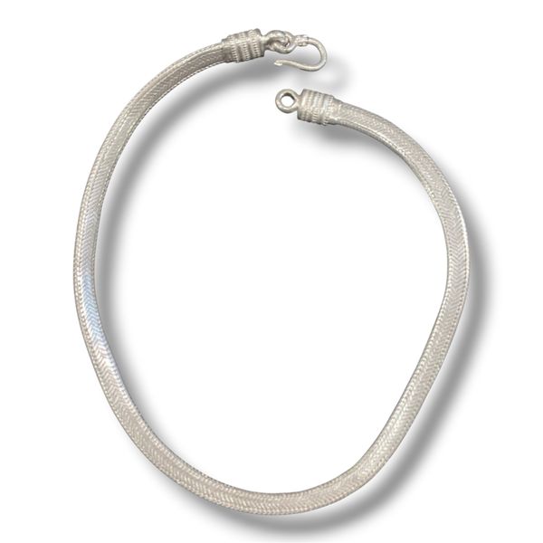 1. 7 mm flat snake necklace silver grey BRASS Workshop bscl16