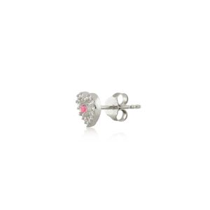 Ent Heart Earring Silver grey Kurshuni Gioielli