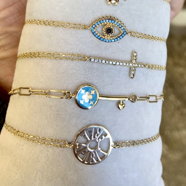 2. Key, sterling silver bracelet gold Kurshuni Gioielli kr1085-10
