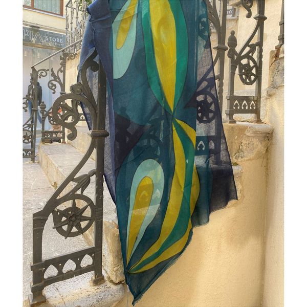 3. Wool scarf N508 green BRASS Workshop n508