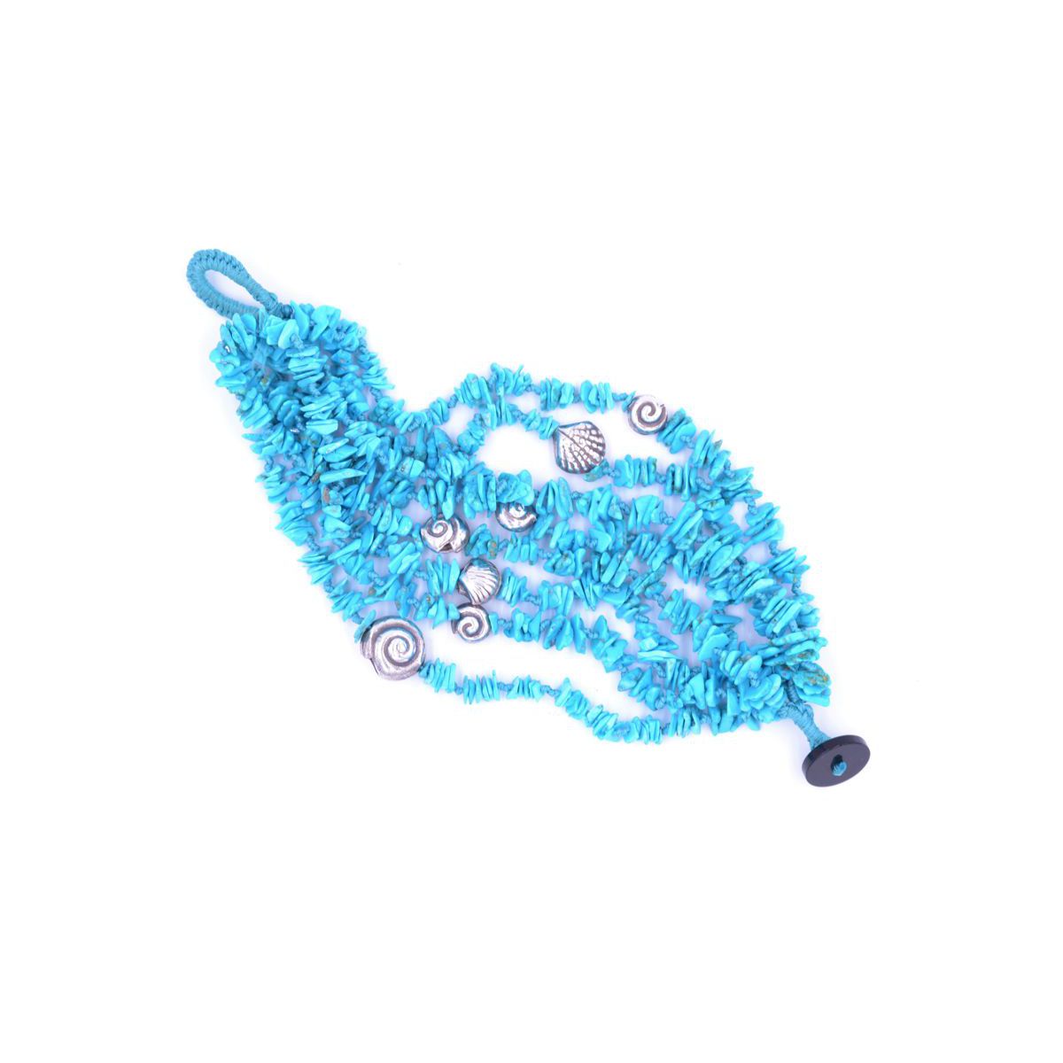 2. Multi-strand turquoise bracelet with shells Turquoise BRASS Workshop brsbr014