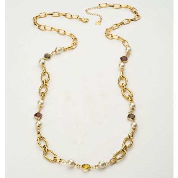 1. Collana lunga perle e cristalli oro Barbieri You B'Jou co37417