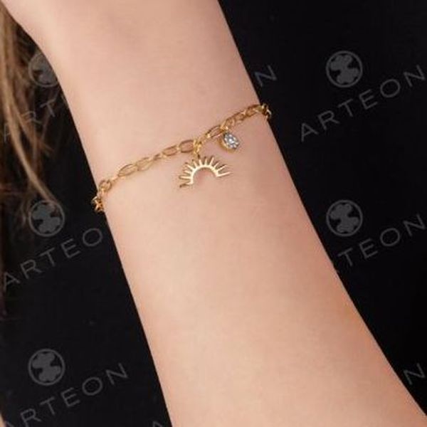 2. Sun, Sterling silver chain bracelet gold Arteon 12567-300