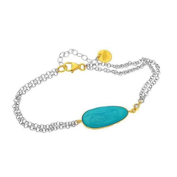 Cobble, sterling silver bracelet blue Arteon