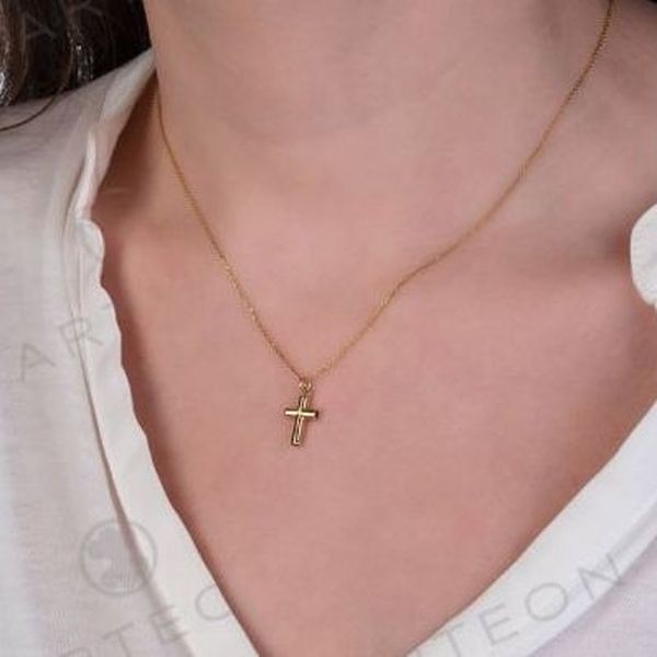 2. Collana con croce pietra rossa oro Arteon 32543-040