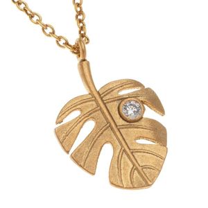 1. Collana punto luce foglia oro