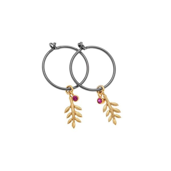 JZZJ Orecchini A Cerchio Unisex In Acciaio Inossidabile 316L – Piccoli Rivetti Punk, Placcati Nero Oro, Anallergici, Con Confezione Regalo - 3