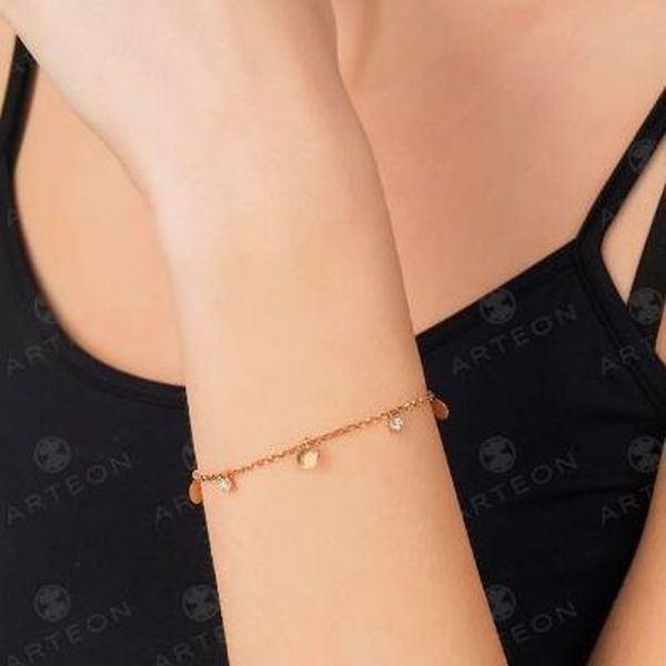 2. Bracciale mini dischi e scintillii rosato Arteon 12312-000