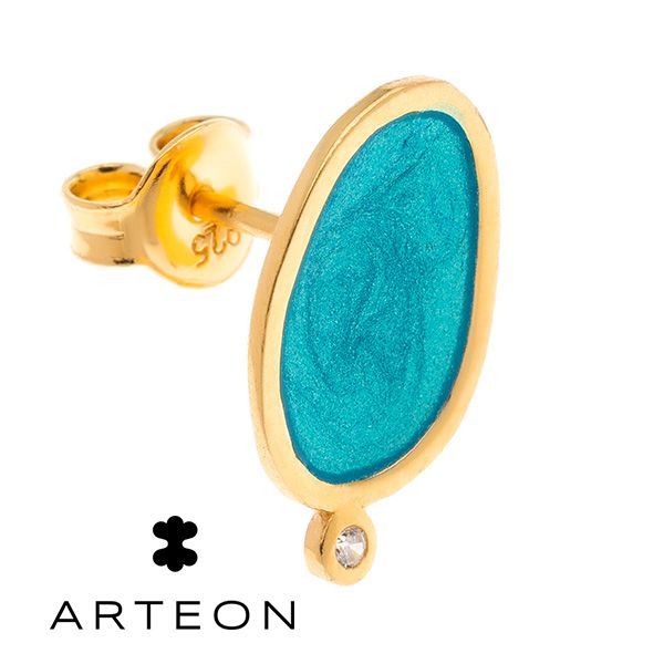 2. Irregular shape, sterling silver earrings blue Arteon 50287-000