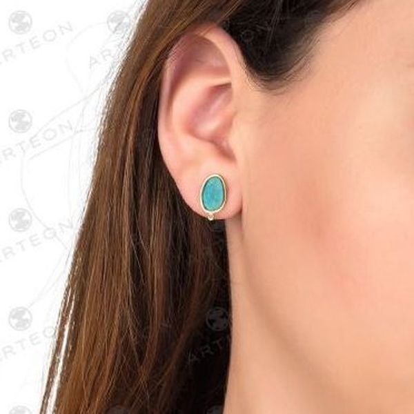 3. Irregular shape, sterling silver earrings blue Arteon 50287-000