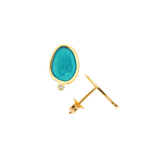 1. Irregular shape, sterling silver earrings blue Arteon 50287-000
