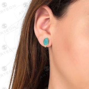 3. Irregular shape, sterling silver earrings blue