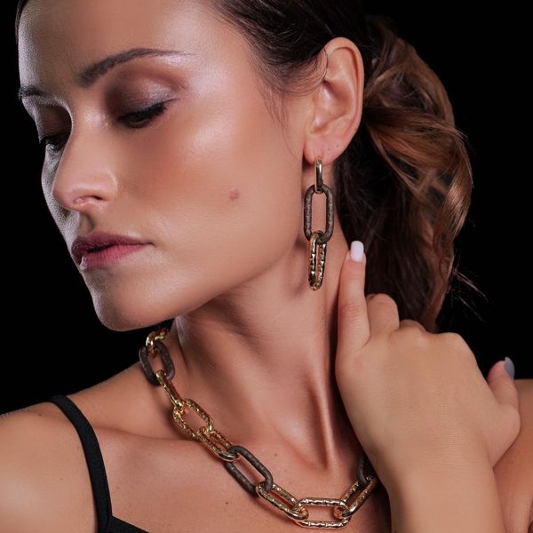 2. Oval chain choker necklace gold BlindLab clfant253