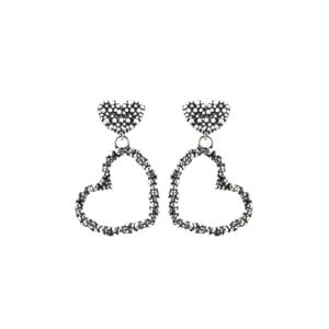 Openwork heart pendant earrings burnished Suali Gioielli