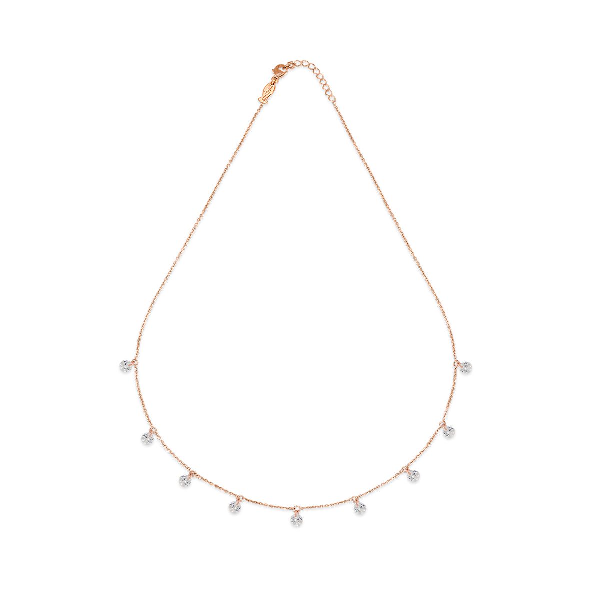 1. Blink, sterling silver necklace rosegold Kurshuni Gioielli kx076-2dl
