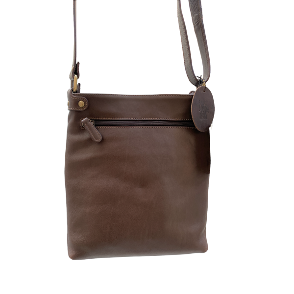 2. Shoulder bag strap with external pocket brown BRASS Workshop tpa05
