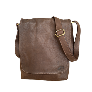1. Leather flap shoulder strap brown