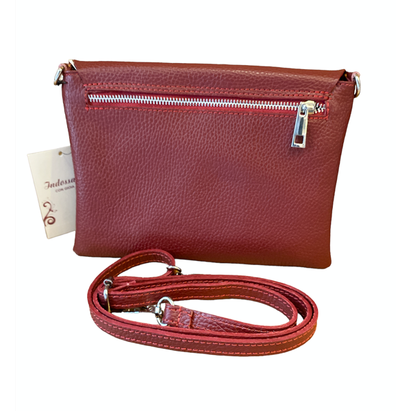 2. Clutch bag with flap bordeaux BRASS Workshop tr242