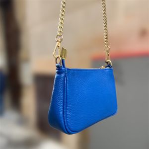 Borsa piccola tracolla catena blu BRASS Workshop