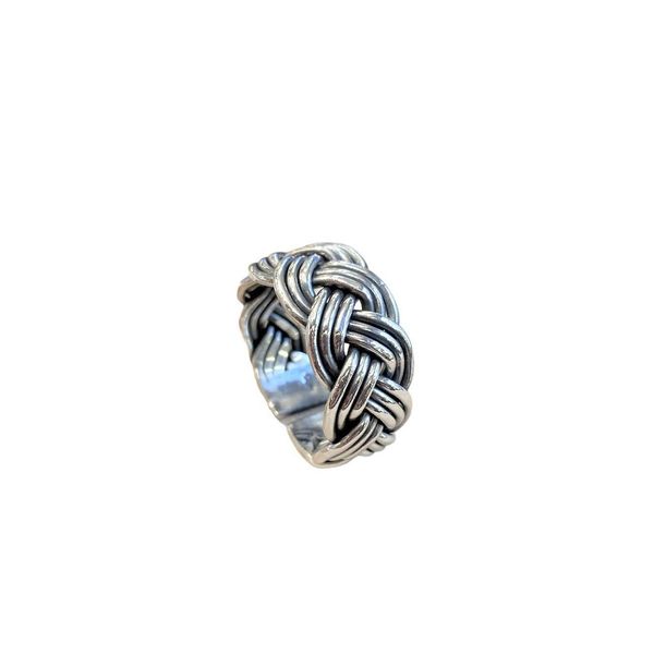 3. Anello fascia intreccio Grigio argento BRASS Workshop g23a03
