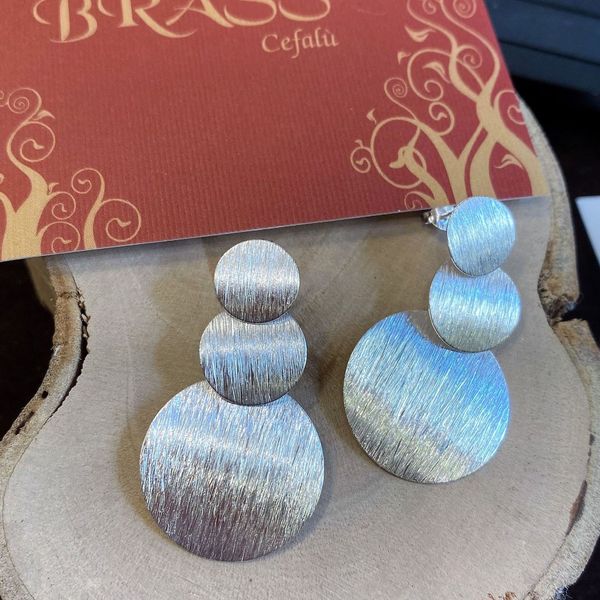 2. Orecchini disk grigio argento BRASS Workshop g23or03