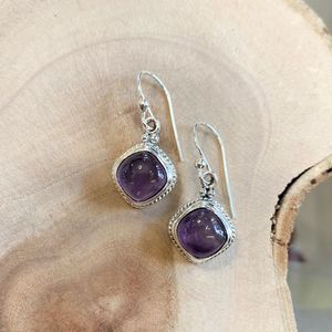 Orecchini rombo di ametista viola BRASS Workshop