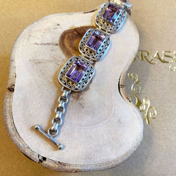 3. Amethyst quartz bracelet purple BRASS Workshop bam02