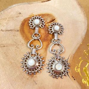 Nacre silver earrings white BRASS Workshop