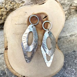 Portal, silver earrings silver grey BRASS Workshop
