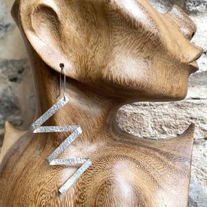 Ribbons, silver earrings silver grey BRASS Workshop