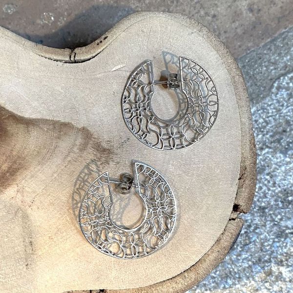 Orecchini Traforati Articolati Con Gatto In Peltro 3D Vintage - Foto 4