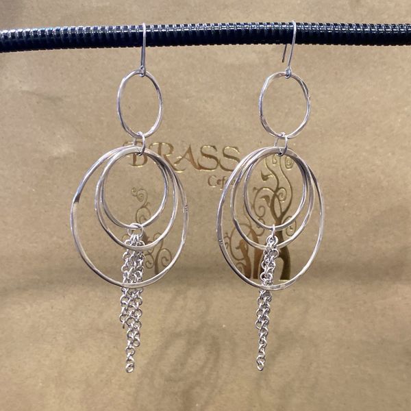 1. Grazy, silver earrings silver grey BRASS Workshop g23or18