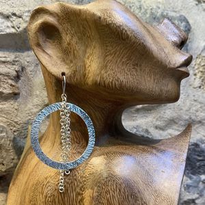 Acrobatic, silver earrings silver grey BRASS Workshop