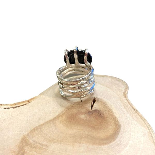 2. Tangle ring with onyx black BRASS Workshop g23a17