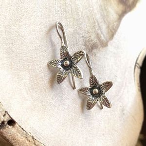 Borago, silver earrings silver grey BRASS Workshop