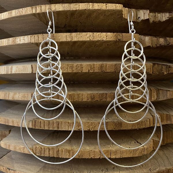 1. Circles, silver earrings silver grey BRASS Workshop f23or07