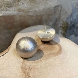 Orecchini Emisfero grigio argento BRASS Workshop