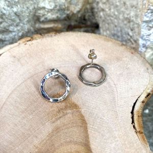 2. Hole, silver earrings silver grey BRASS Workshop f23or12