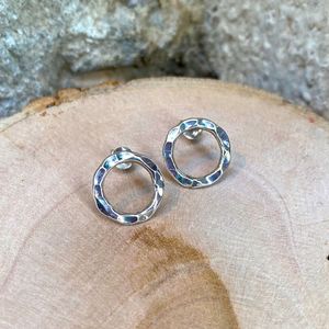 1. Hole, silver earrings silver grey BRASS Workshop f23or12