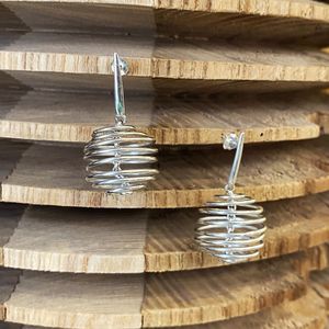 Push and pull, silver earrings silver grey BRASS Workshop