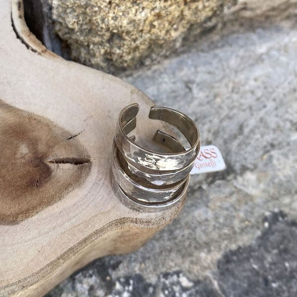 3. Webbing silver ring silver grey BRASS Workshop f23a04