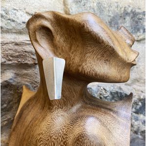 Bumper, silver satin earrings silver grey BRASS Workshop