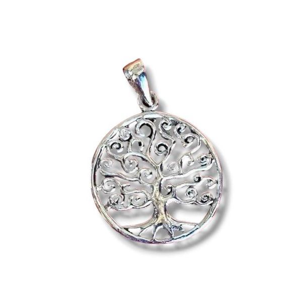 1. Small tree of life pendant silver grey BRASS Workshop f23pe01