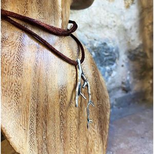 Pendente ramo coral grigio argento BRASS Workshop