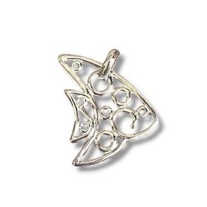 1. Stylized "fish" pendant silver grey