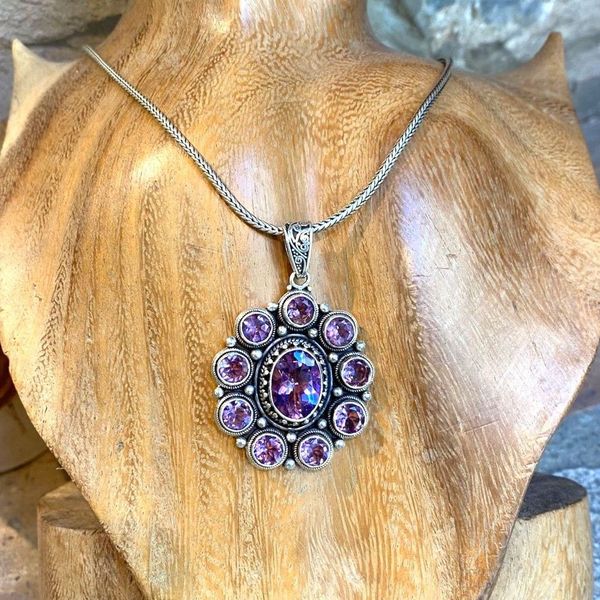 Orecchini in ARGENTO 925 con Pietra sintetica viola - imitazione