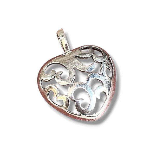 1. Pendente cuore traforato grigio argento BRASS Workshop f23pe10