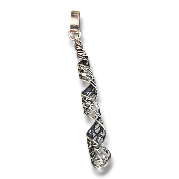 1. "Radiated" Spiral Pendant silver grey BRASS Workshop f23pe12