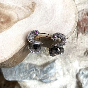 1. Helical spiral earrings burnished