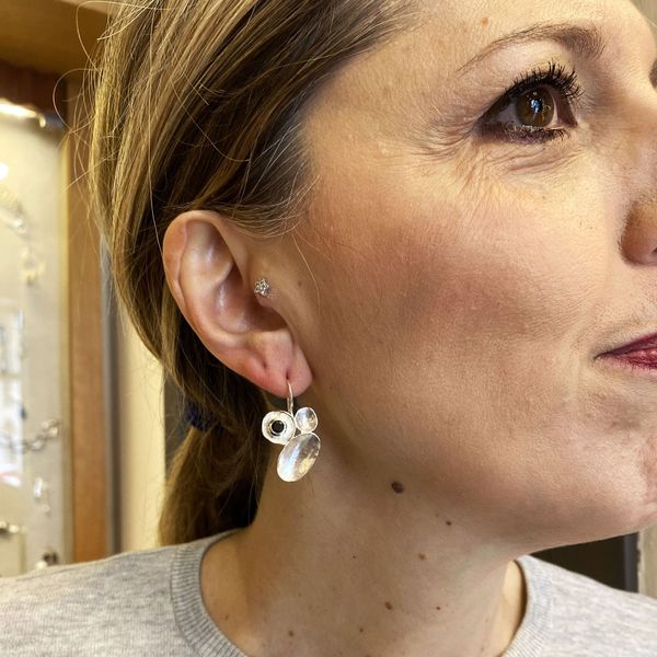 3. Shards earrings with garnet stone garnet BRASS Workshop f23or64